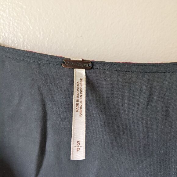 Free People Peasant Blouse Sunset Dream in Black Combo Tunic sz S - Picture 11 of 13